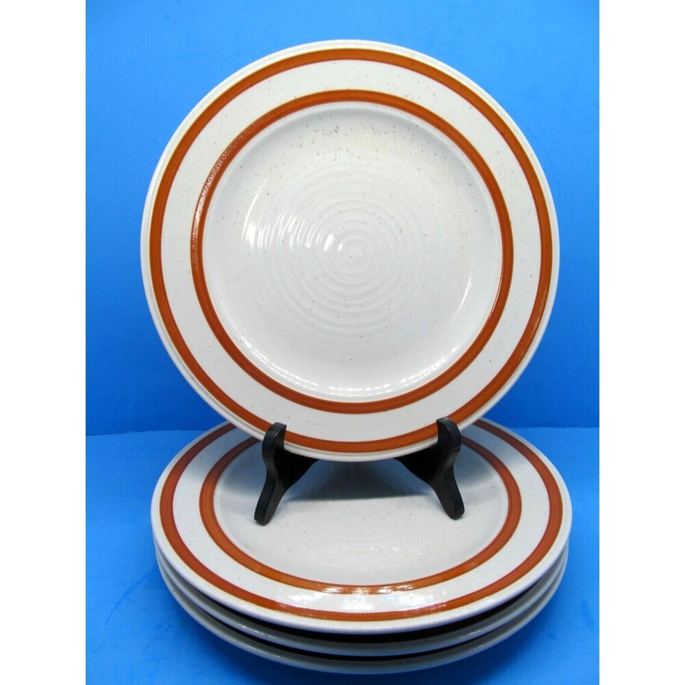 Mikasa Dura Stone Spiced Pumpkin 10 1/2" Dinner Plates Bundle of 4